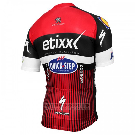 2016 Fahrradbekleidung Etixx Quick Step Rot und Shwarz Trikot Kurzarm und Tragerhose